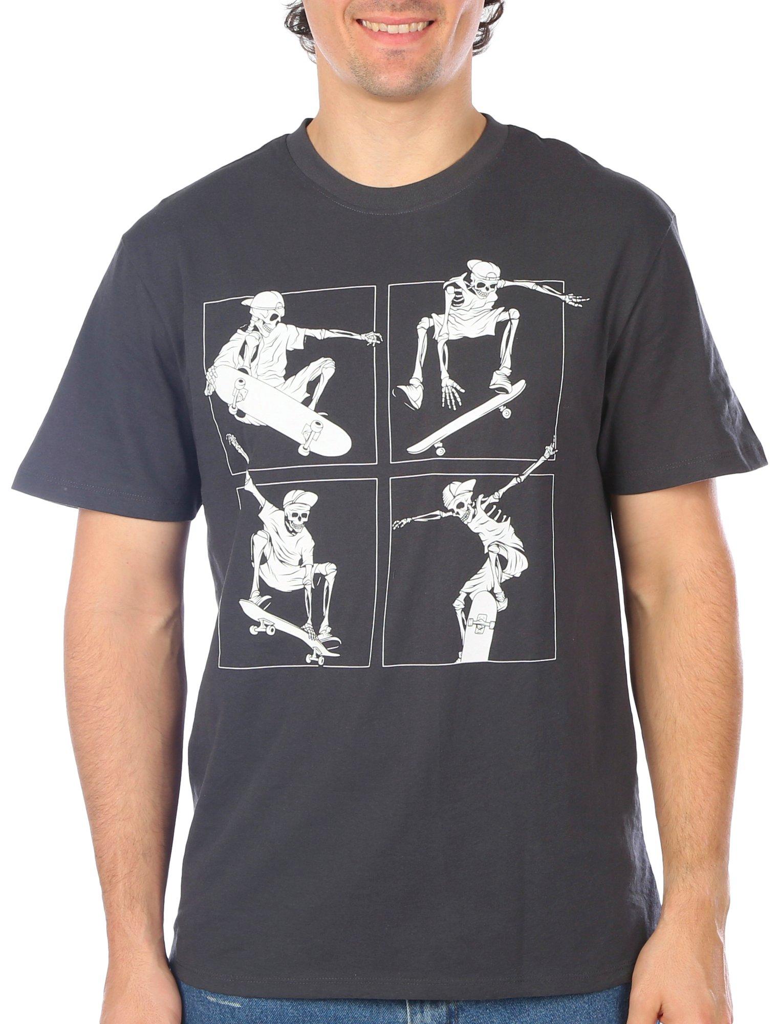 Skater Skeleton Short Sleeve T-Shirt