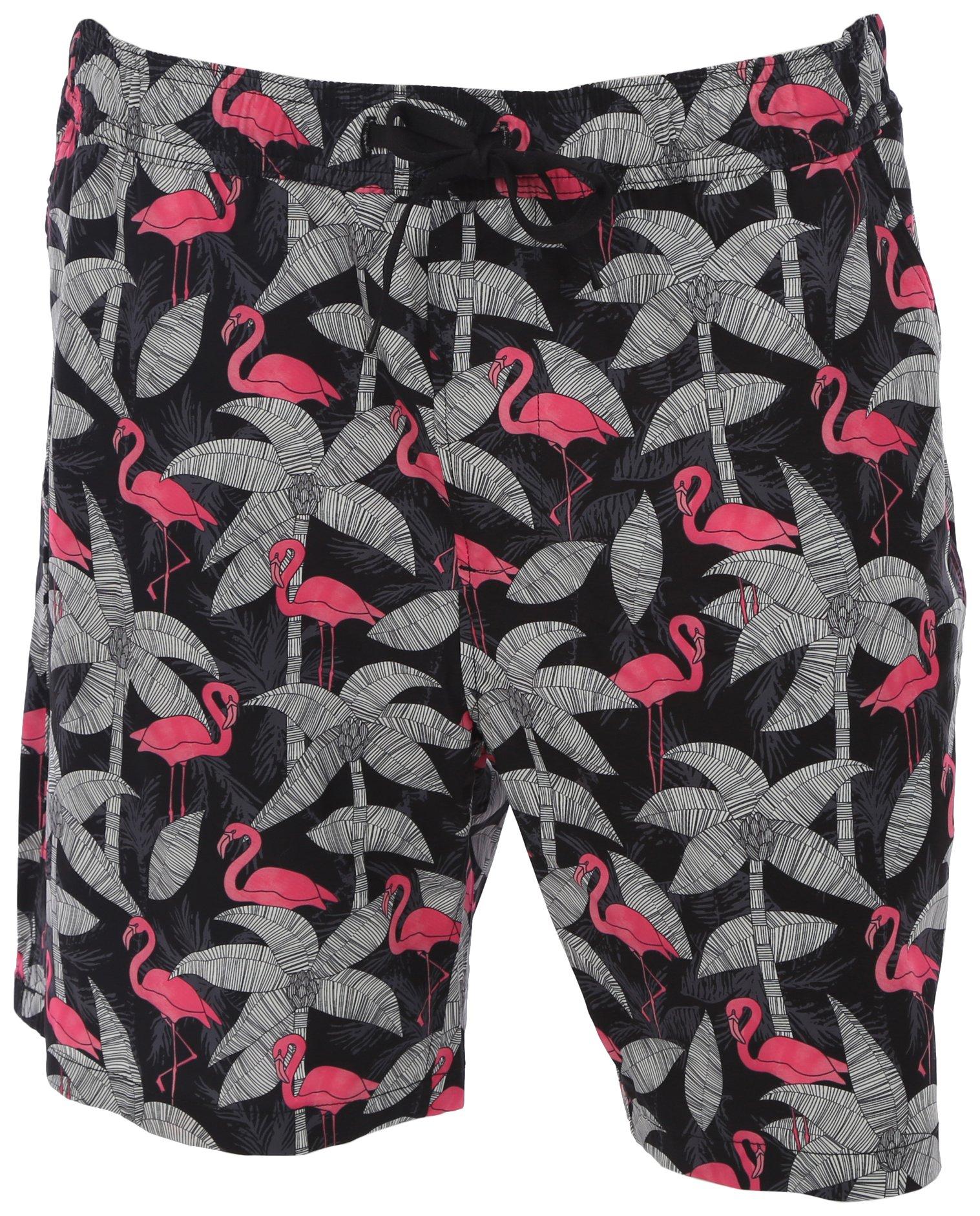 Mens Flamingo Print Swim Shorts