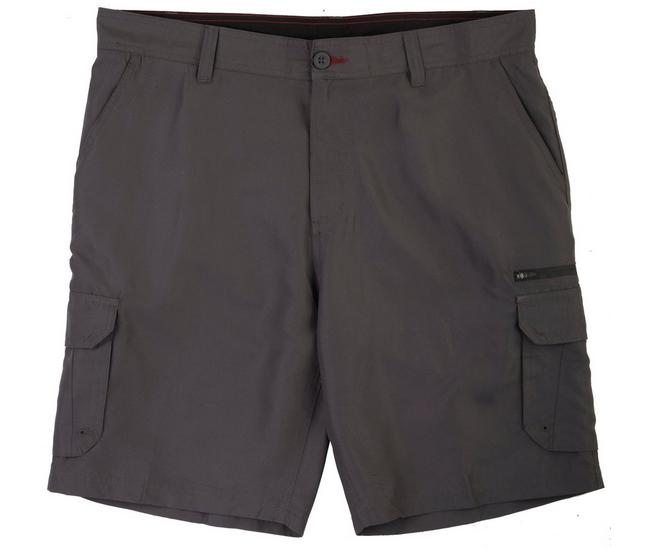 Burnside Mens Solid Zipper Traveler Cargo Shorts 40W Black, Men's