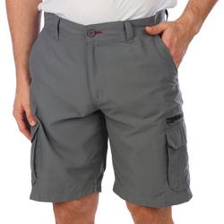 Mens Solid Zipper Traveler Cargo Shorts
