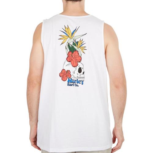 Hurley Mens Solid Tropical Flowers Muscle Tank Top