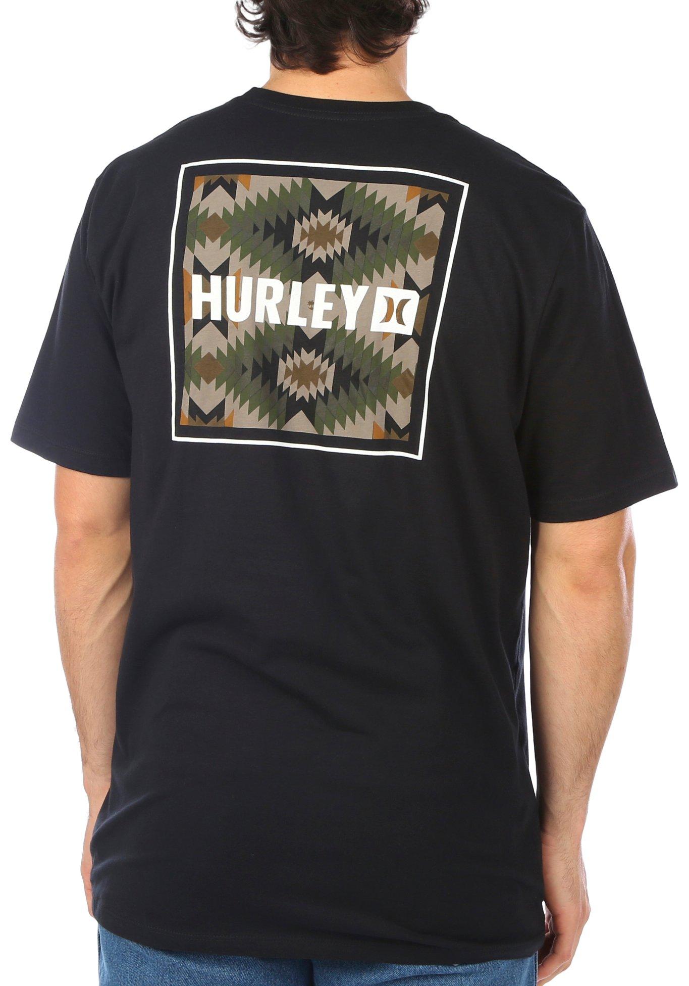 Hurley Mens Aztec Logo Sleeve T-Shirt