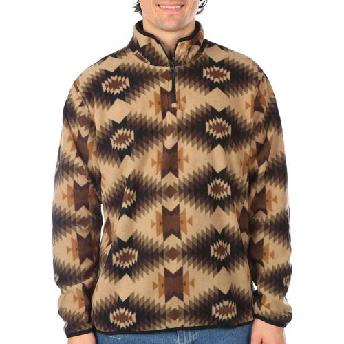 Mens Aztec Print Fleece Sweater