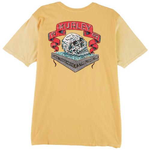 Hurley Mens Everyday Washed Ribbon Skull T-Shirt