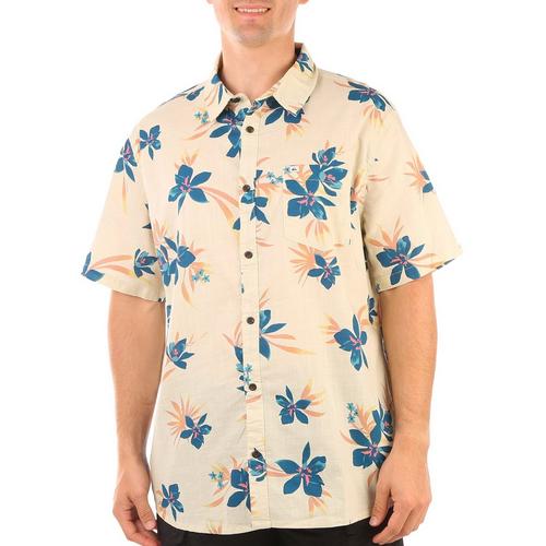 Quicksilve Mens Holidazed Tropical Print Button Up Shirt