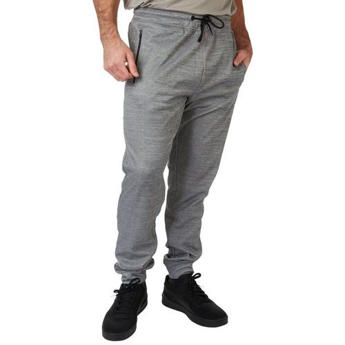 Hollywood Mens Tech Heather Solid Knit Fleece Jogger
