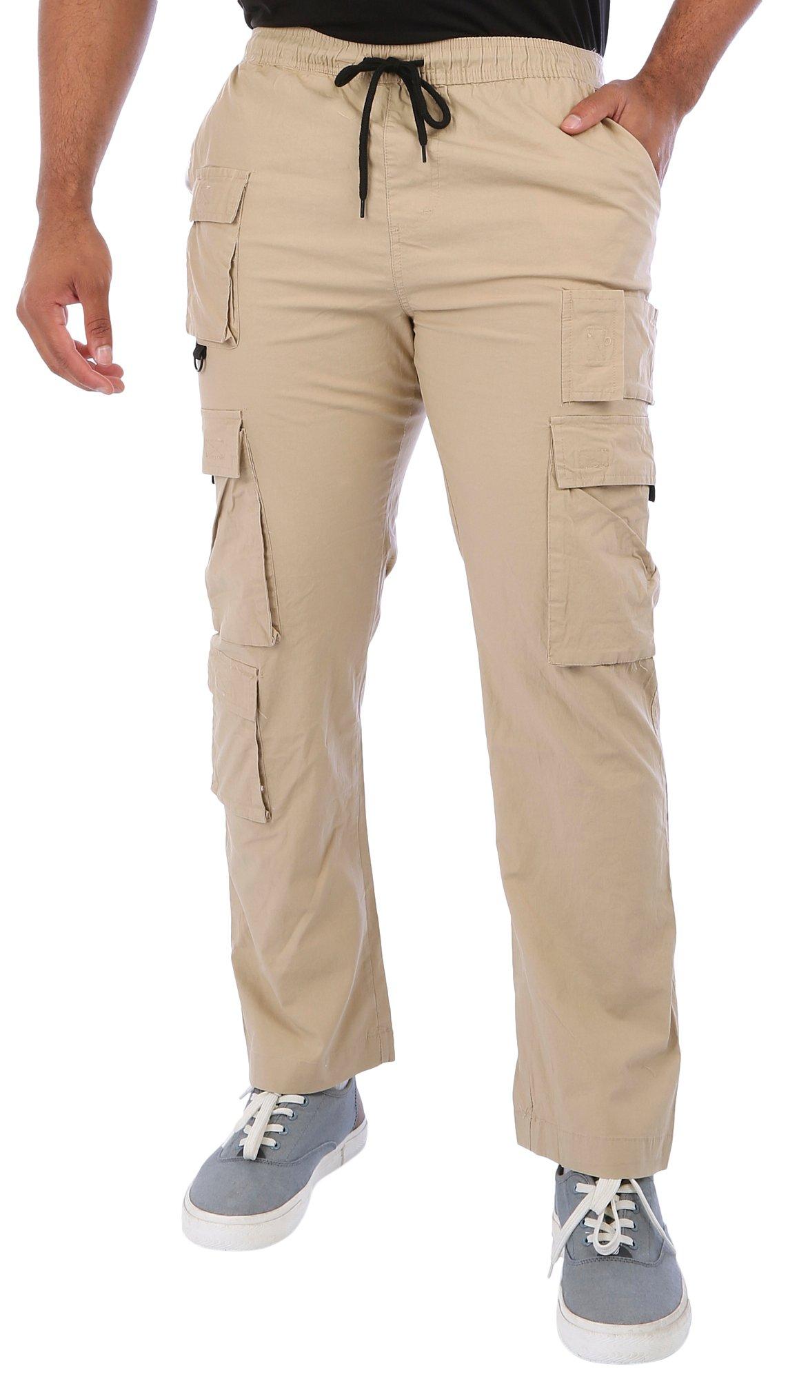 Mens Solid Cargo Pants