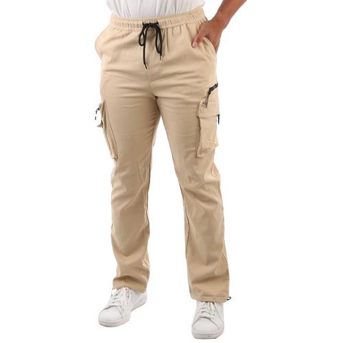 Mens Solid Cargo Twill Pants