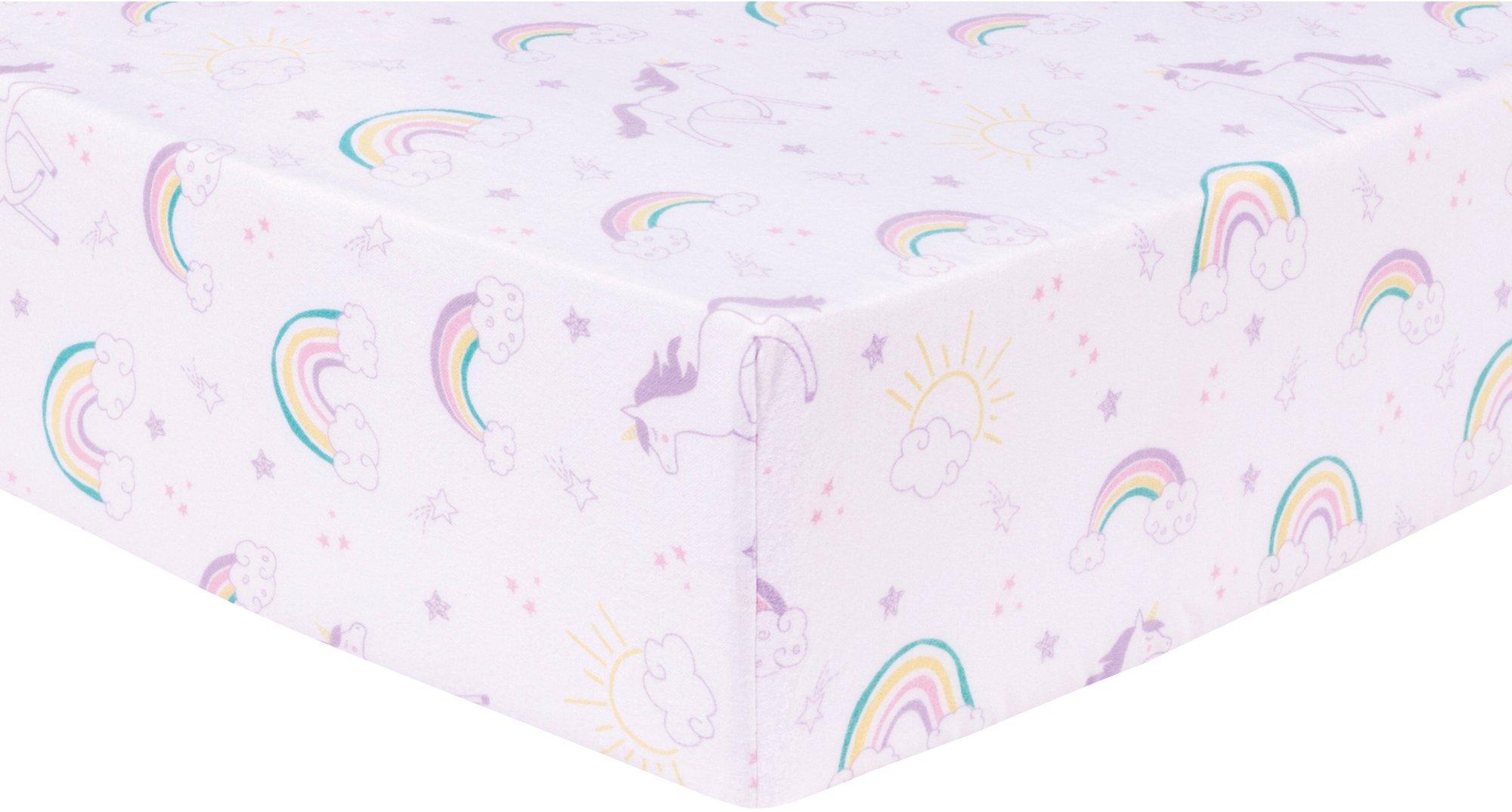 Trend Lab Unicorn Rainbow Deluxe Flannel Fitted Crib Sheet