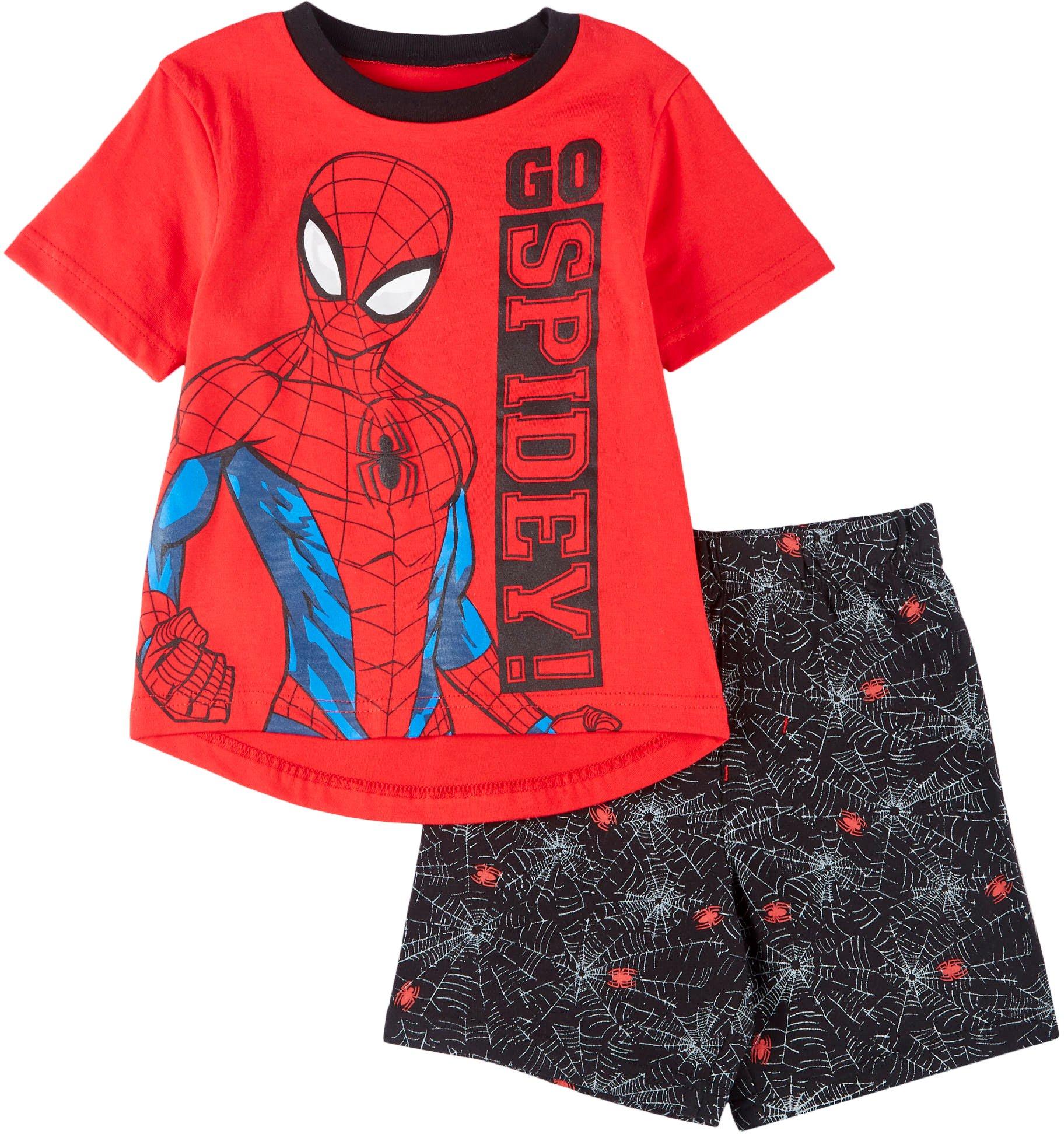 Spiderman Toddler Boys clothes Outfits Short Shirts Spidey Tee 2 pc set 24 mos