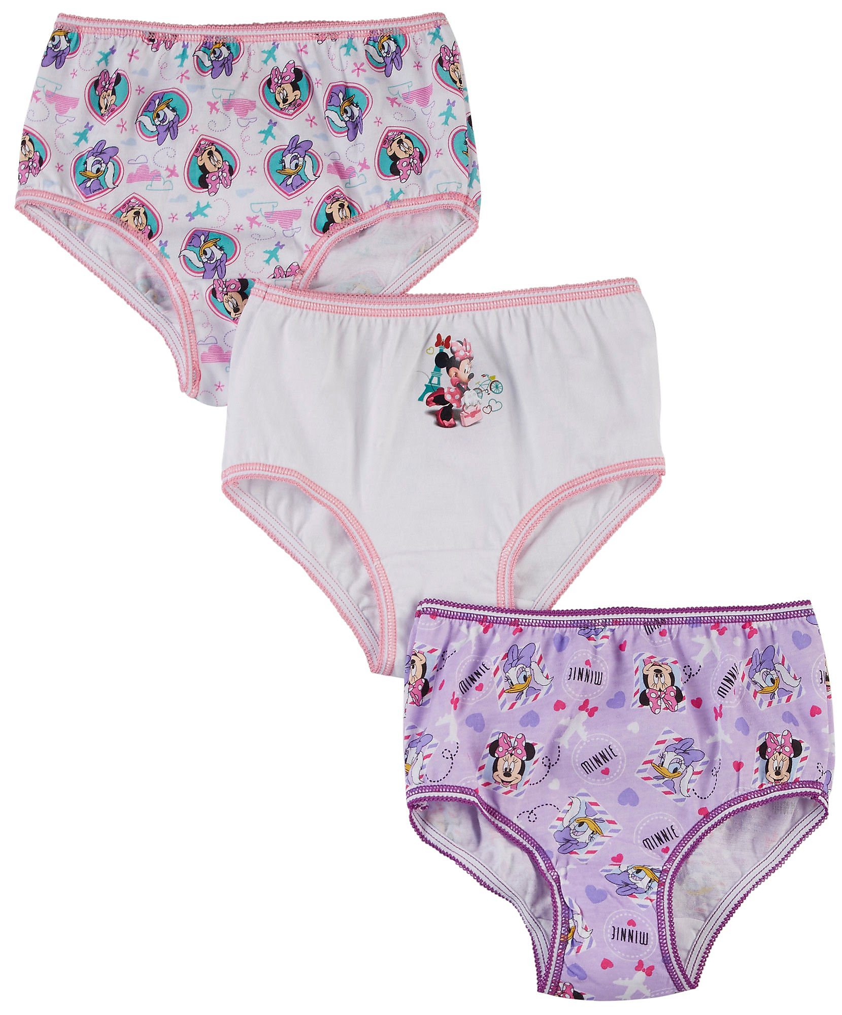 Minnie Mouse Panties Disney Girls 2T /& 4T Pink Multi 3-pk