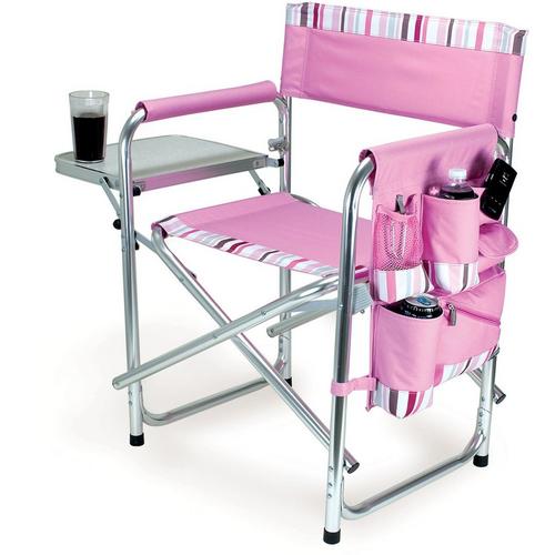 Picnic Time Pink Stripe Sports Chair