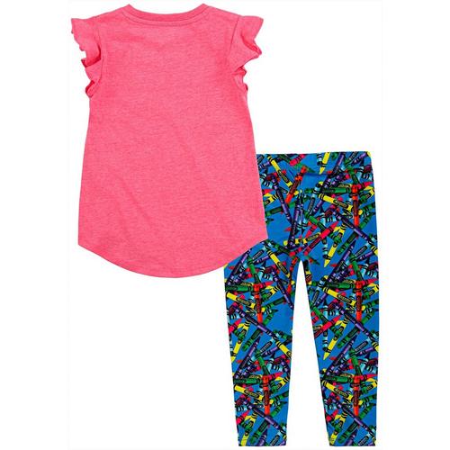 Little Mermaid Girls 2pc Denim Shortall Set Size 4 5 6 6X
