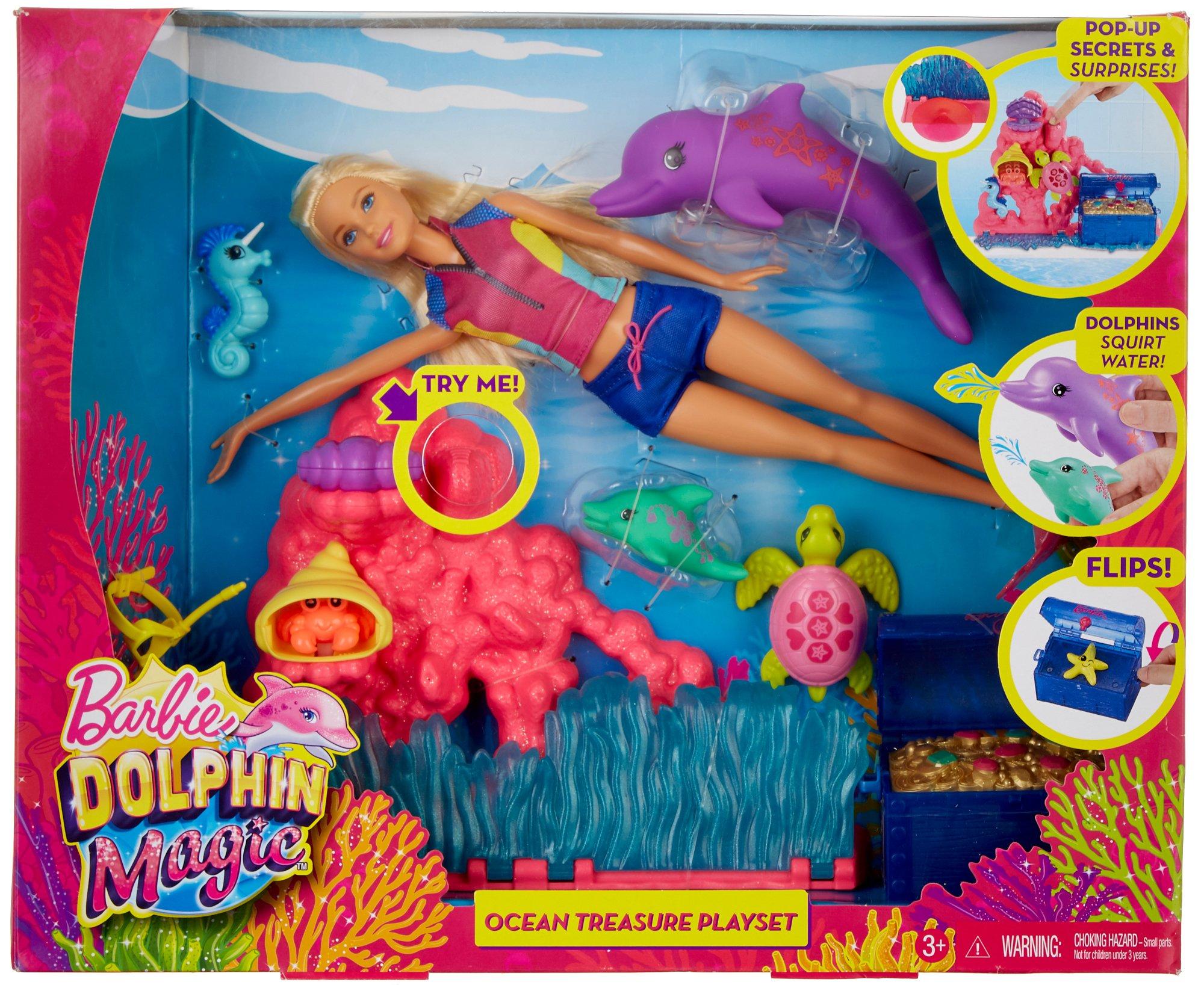 barbie dolphin magic ocean treasure playset