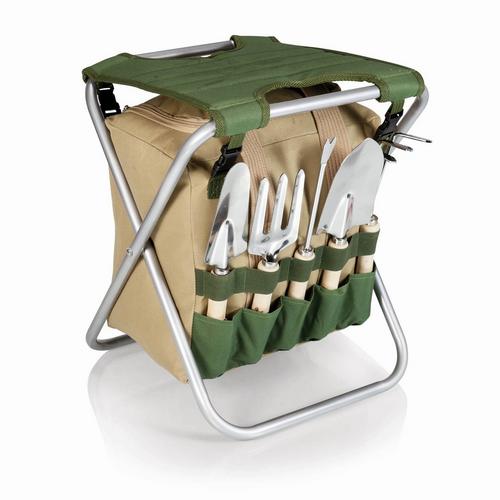 Oniva Olive Green Gardener Seat with Gardening Tool