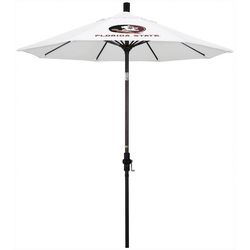 Florida State 7.5' Collar Tilt Crank Open Patio Umbrella
