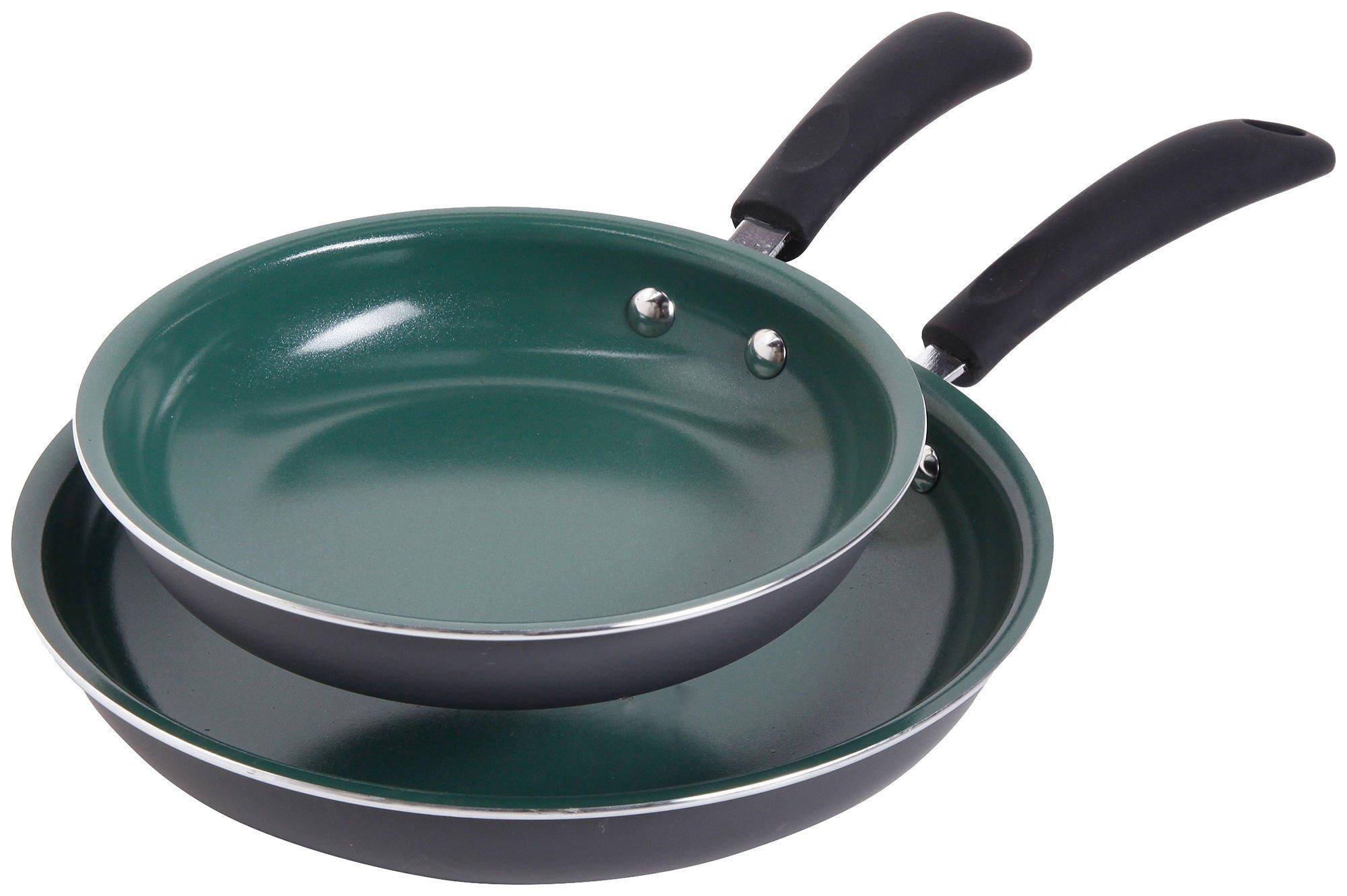 Gibson 2pc. Green Ceramic Coated Fry Pan Set One Size eBay