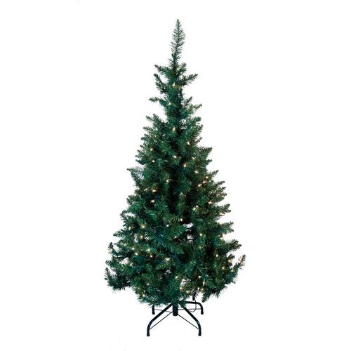 4.5-Foot Pre-Lit Green Pine Christmas Tree