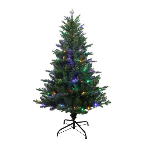 4.5-Foot Pre-Lit Multi-Color LED Jackson Pine Christmas Tree