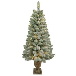 4-Foot Pre-Lit Warm White LED Pine Christmas Tree In Urn