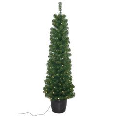 5-Foot Pre-Lit Potted Christmas Tree