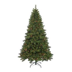 7.5-Foot Pre-Lit Clear Burlington Spruce Christmas Tree