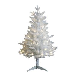 3-Foot Pre-Lit Warm White LED Jackson White Christmas Tree