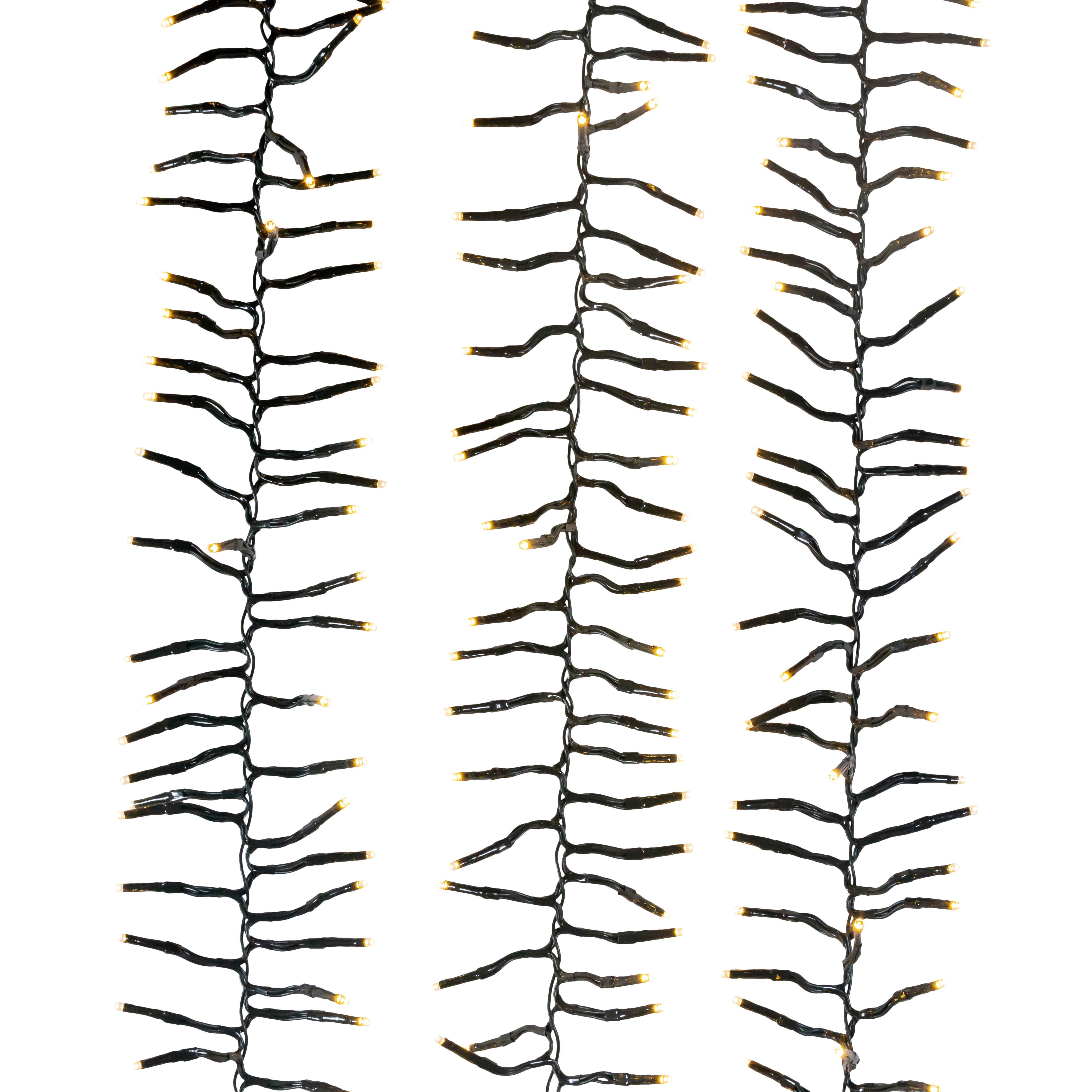 1000-Light 33-Foot Cluster Garland, Warm White LED Bulbs