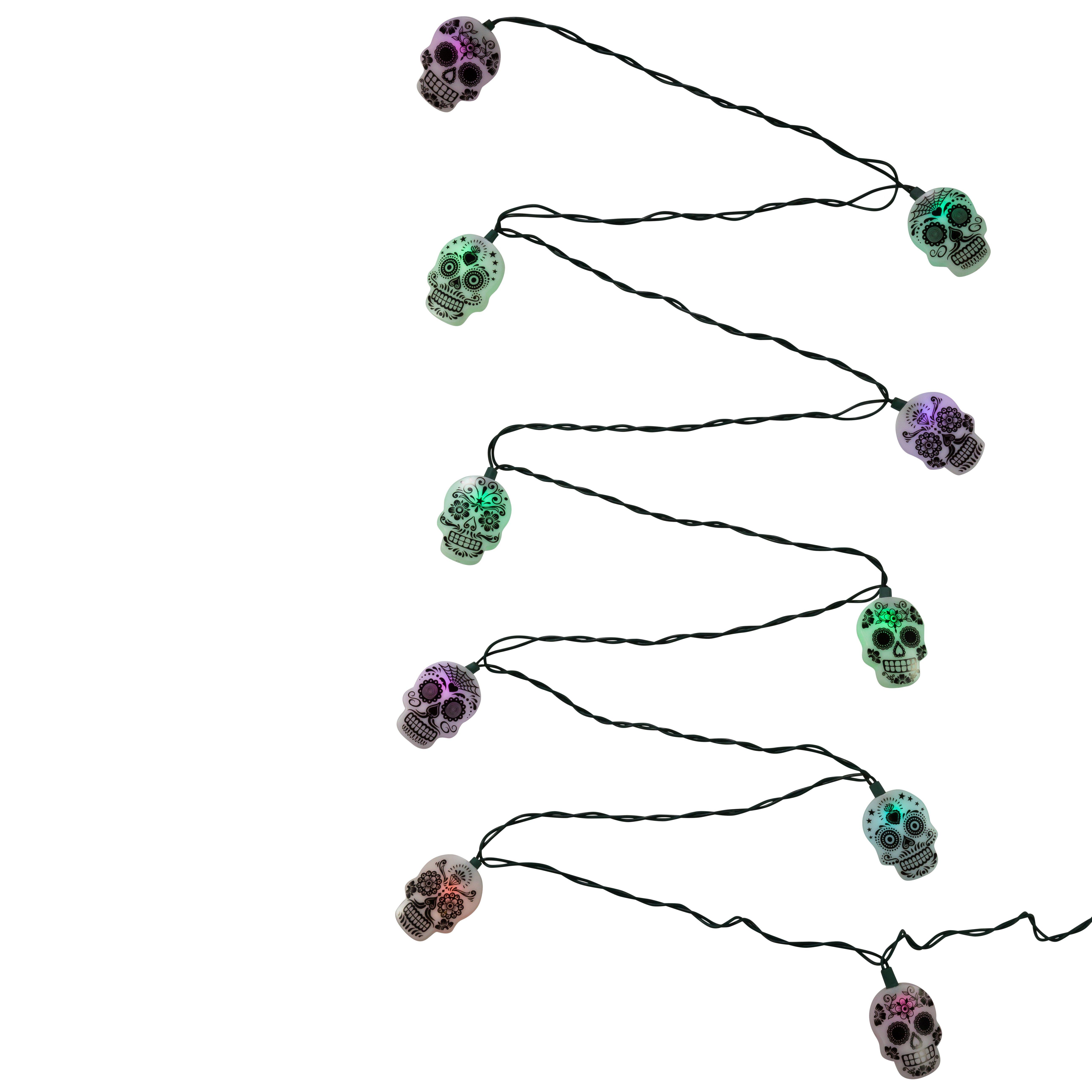 UL 10-Light Color Changing Sugar Skull Light Set.