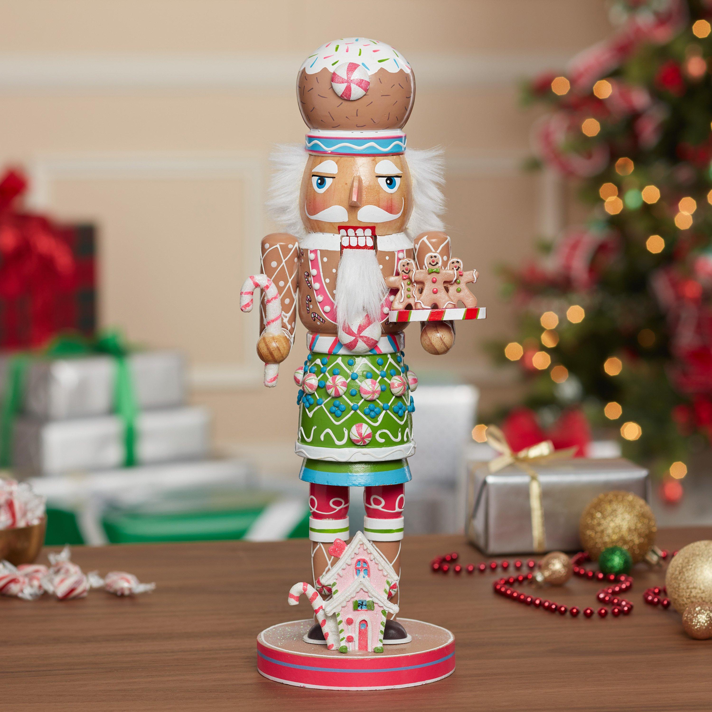 16-Inch Wooden Gingerbread Nutcracker