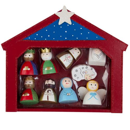 9-Inch Miniature Nativity Set with 9 Figures and