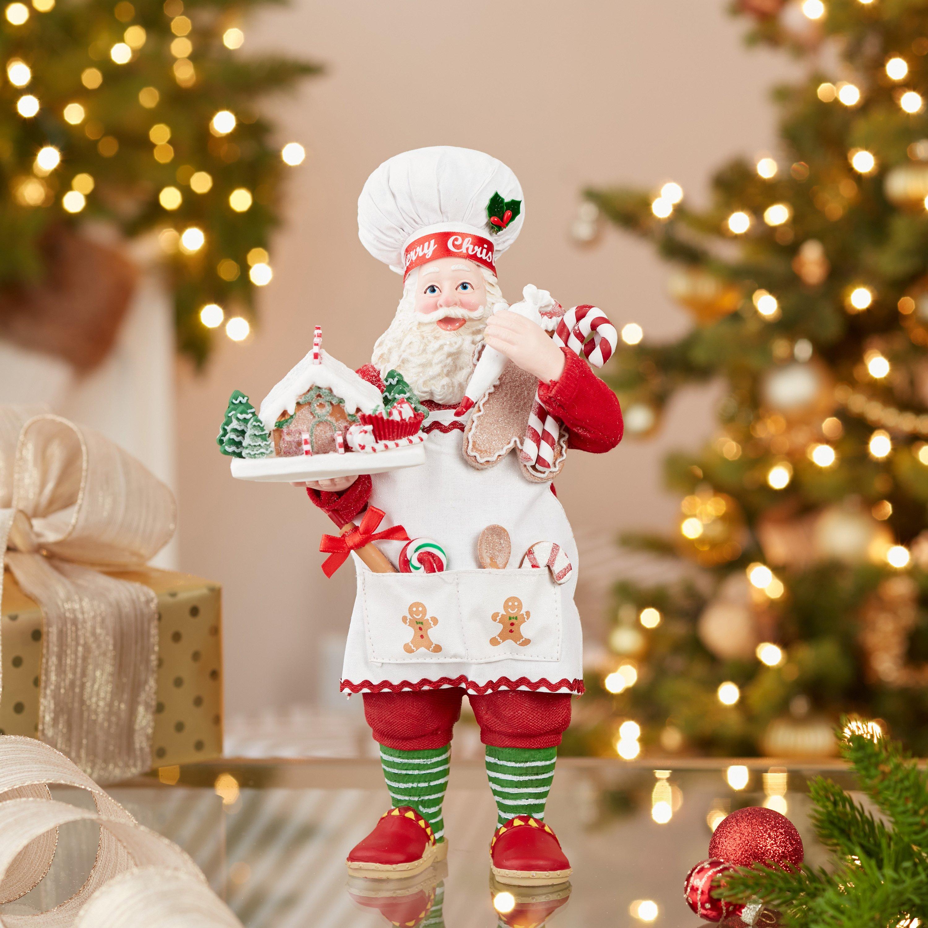 Kurt Adler 10.5-Inch Fabriche Gingerbread Chef Santa.
