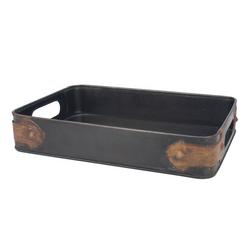 Rectangle Slate Metal Tray with Cutout Handles
