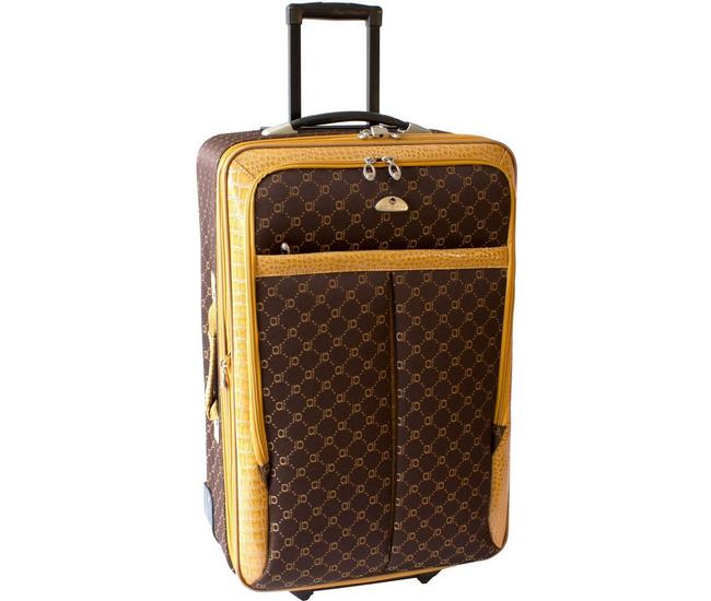  American Flyer Luggage Signature 4 Piece Set,  telescoping_handle, Chocolate Gold, One Size