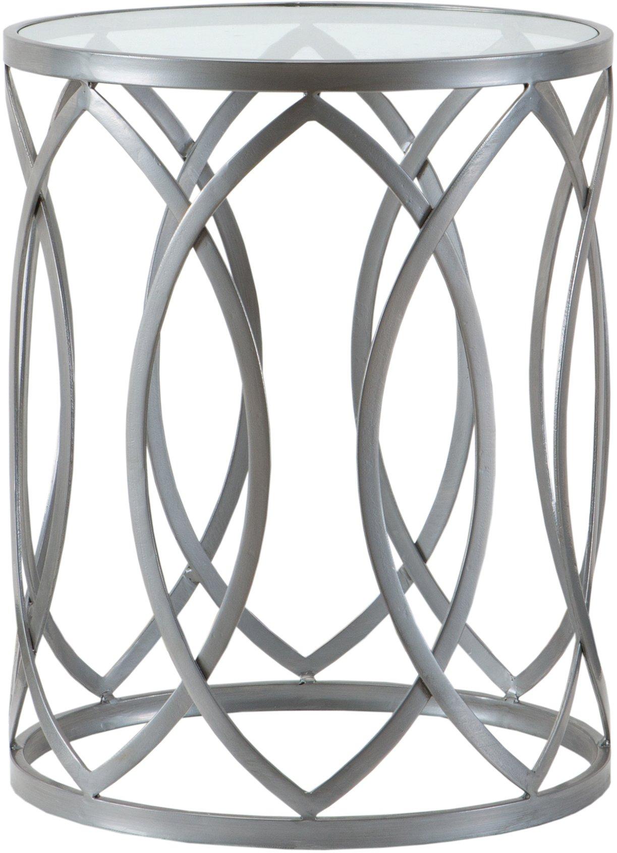 Madison Park Gaige Silver Metal Eyelet Accent Table