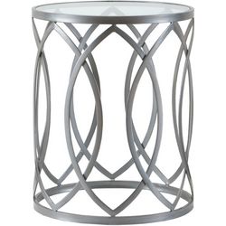 Madison Park Gaige Silver Metal Eyelet Accent Table - 16x20