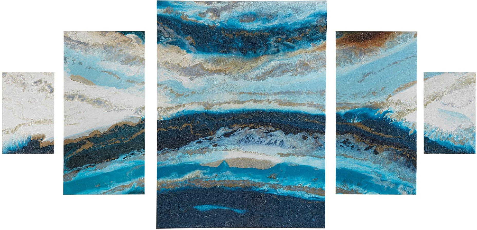 Madison Park Midnight Tide Blue 5-pc. Canvas Wall