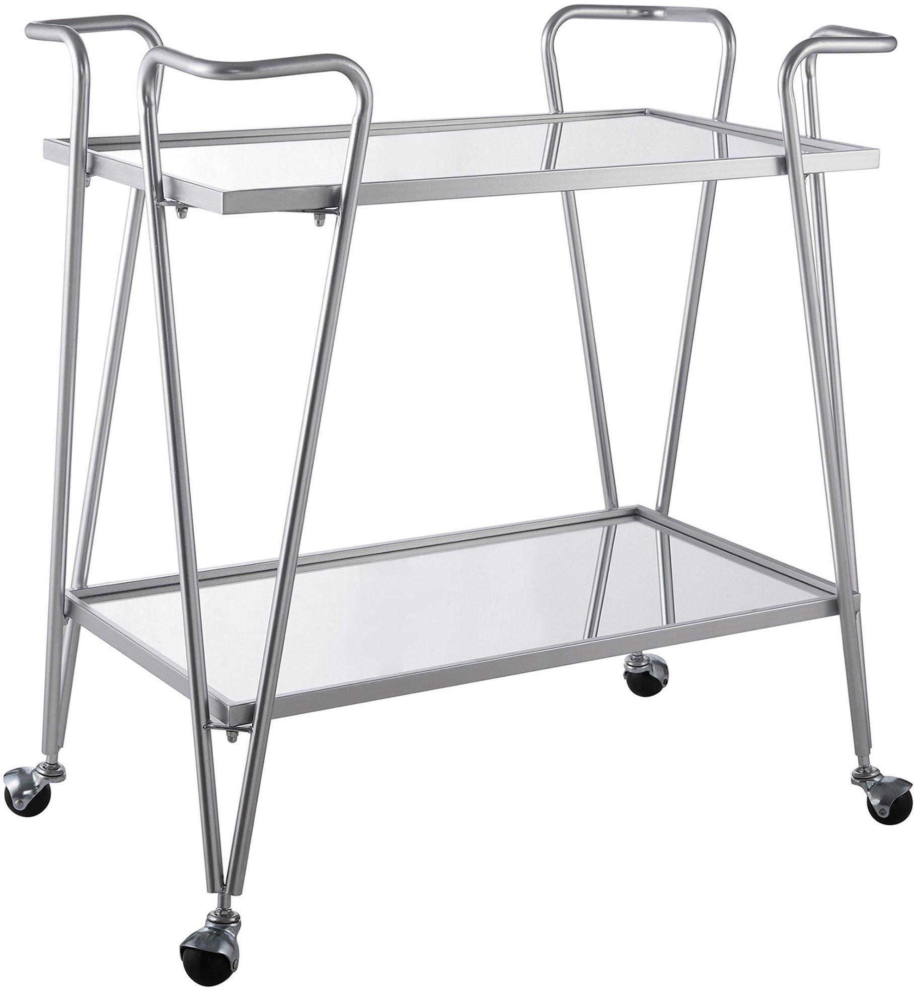 Victory Silver Mid-Century Bar Cart