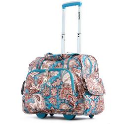 Fashion Blue Paisley Rolling Overnighter