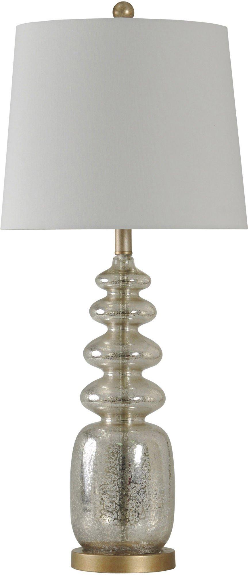 Transitional Glass & Steel Table Lamp