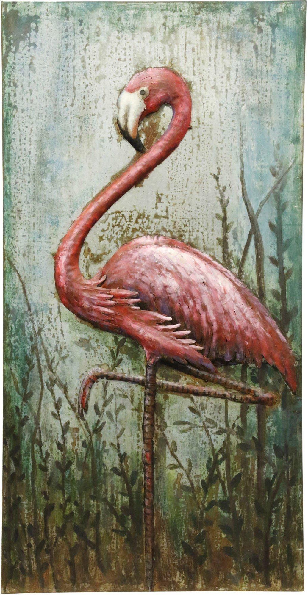 Metal Flamingo Wall Decor