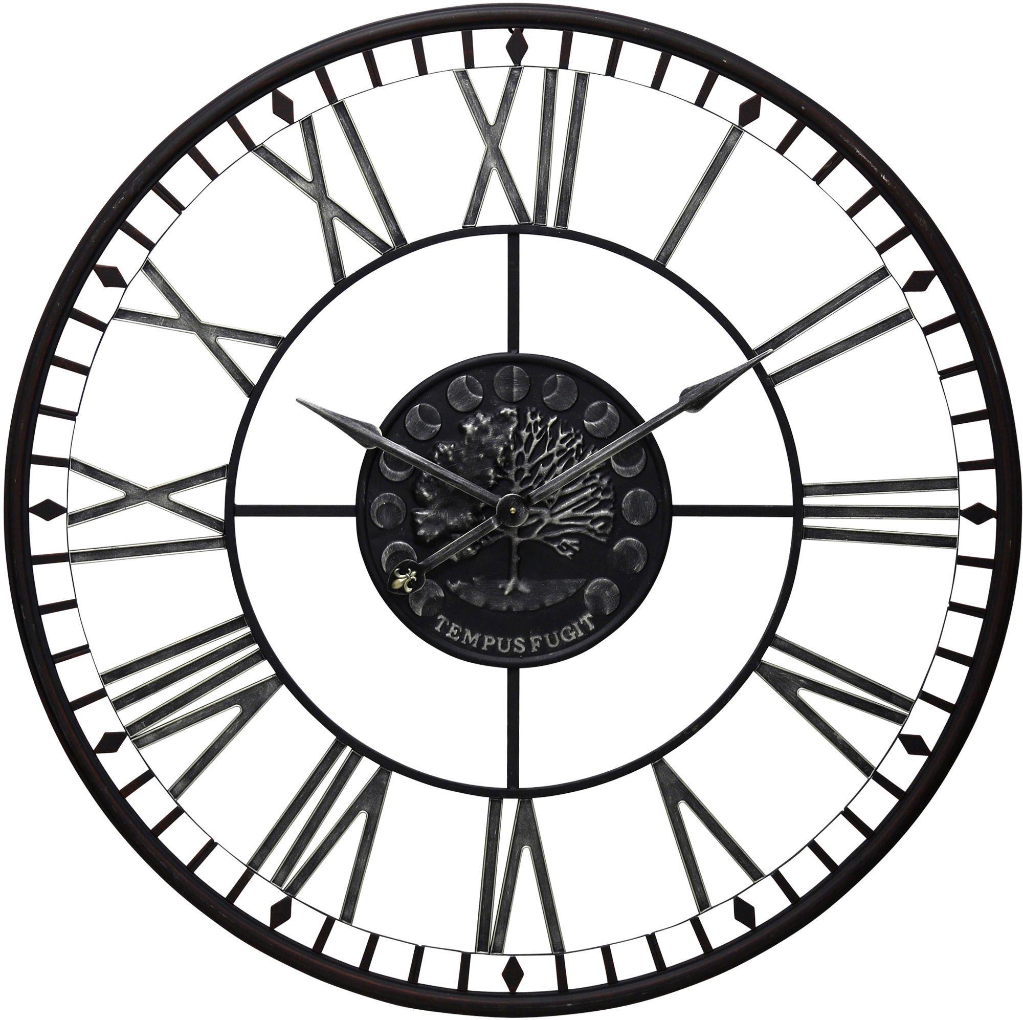 Aged Umber Metal Wall Clock