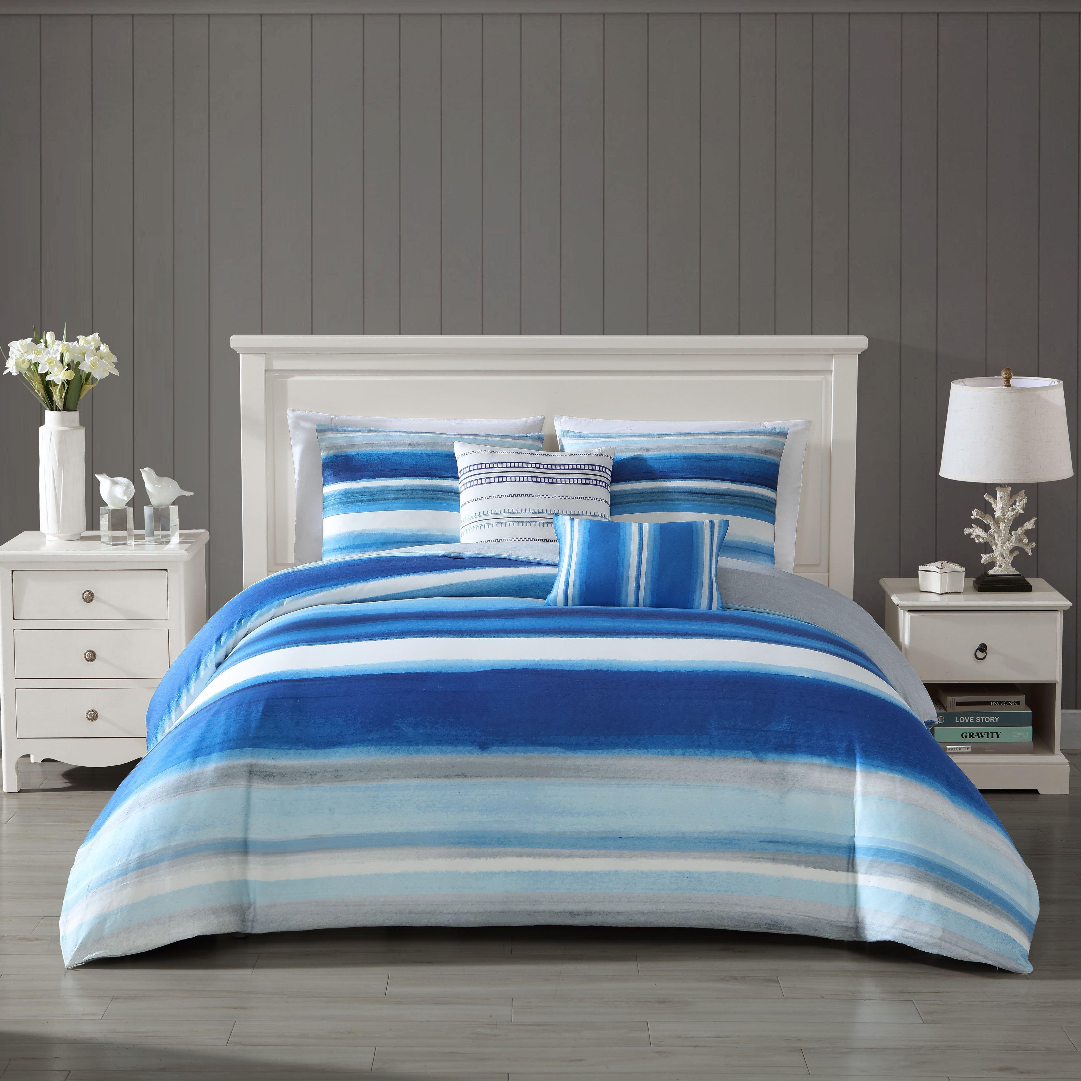 Bebejan Coastal Stripe 5-Piece Reversible Comforter Set