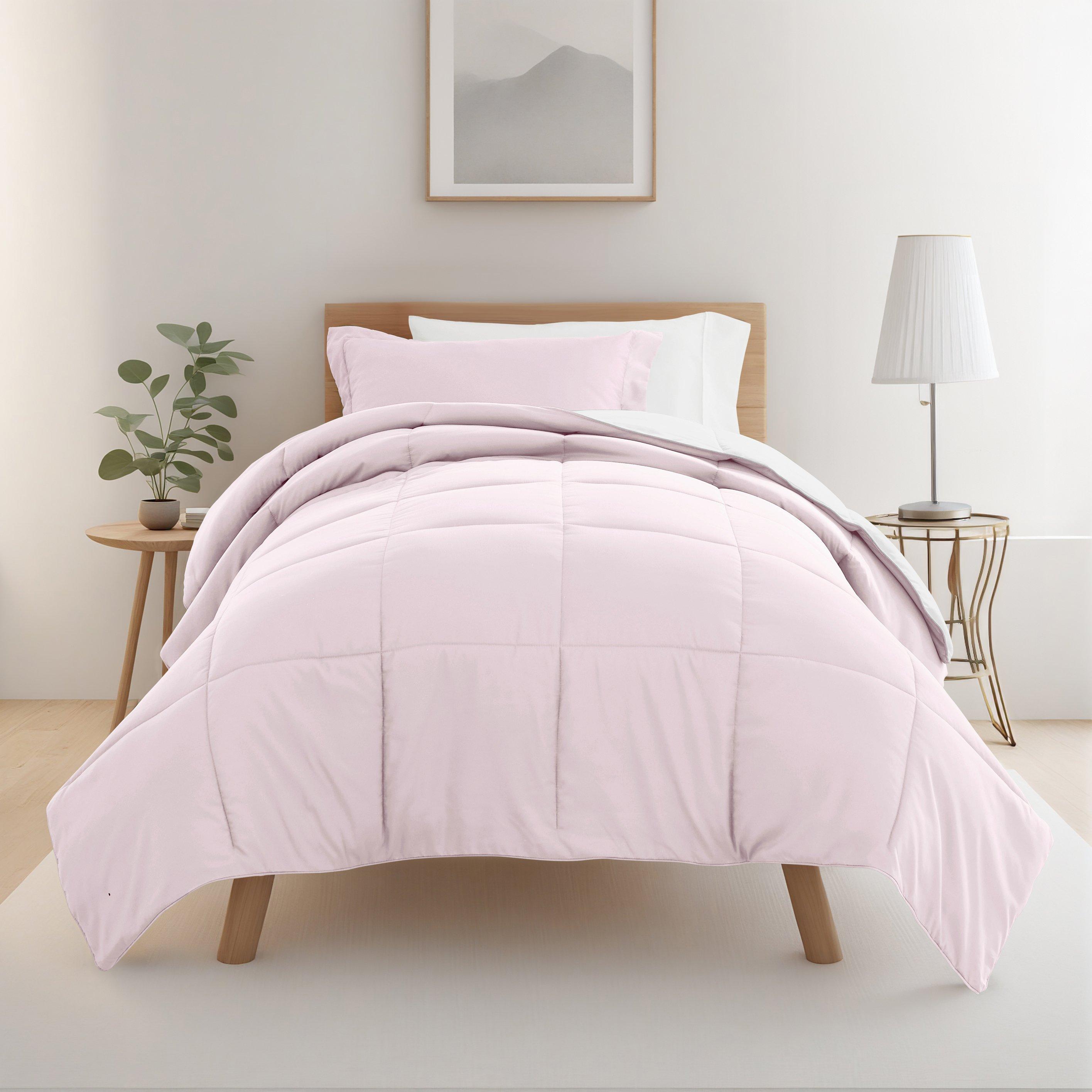 8 Piece Solid Comforter Dorm Set Bundle