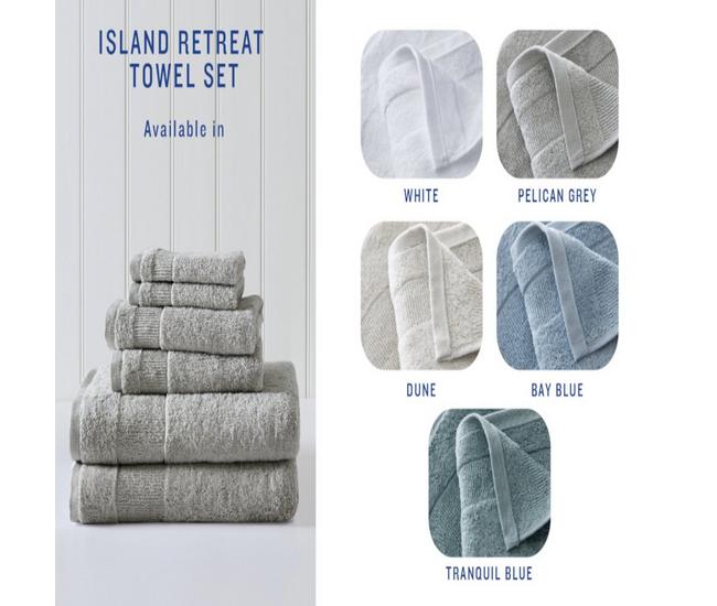 6pc Island Retreat Bath Towel Set Blue - Tommy Bahama
