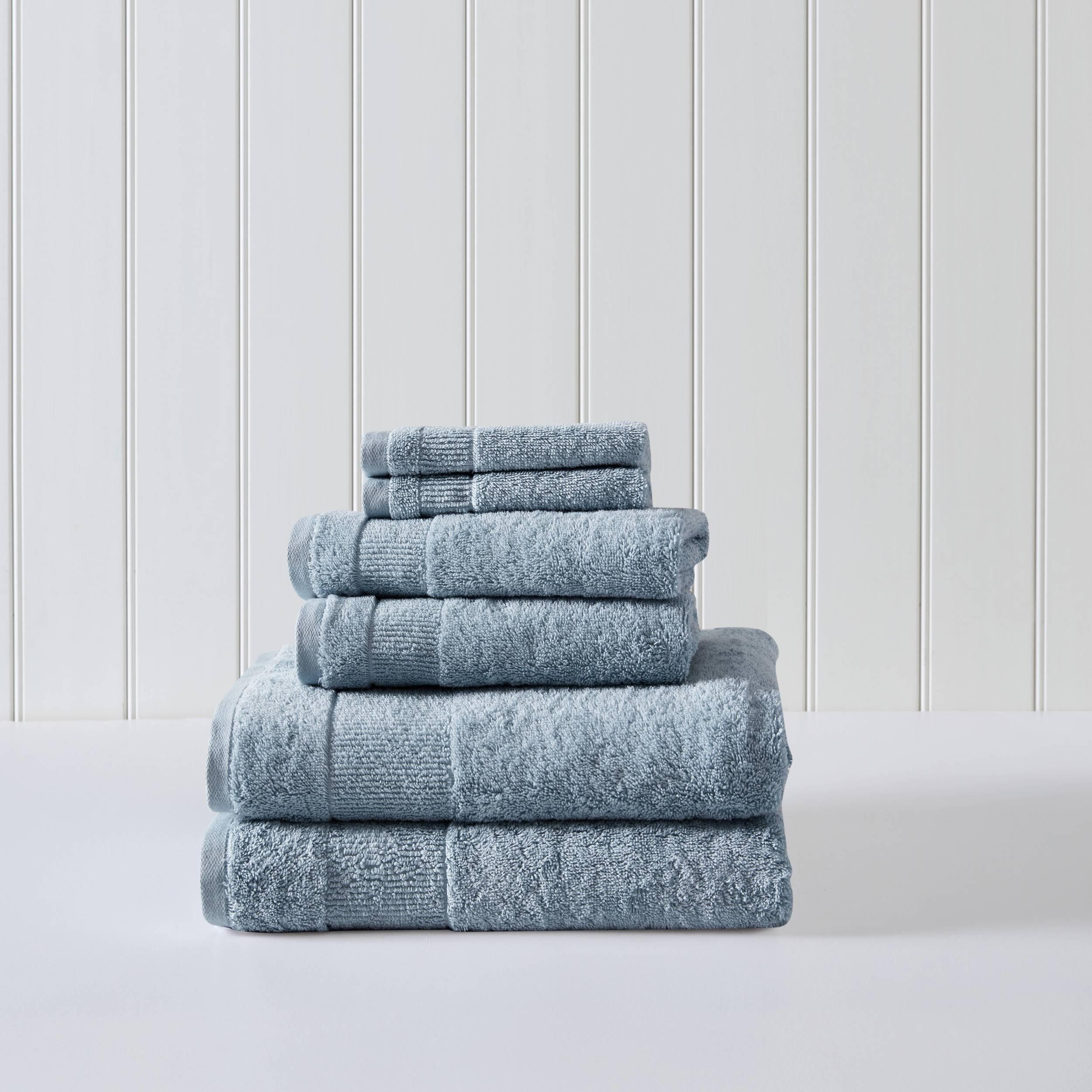 Shop Adrien Super Soft 6 Piece Cotton Towel Set Silver, Bath Towels