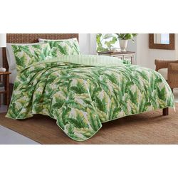 Tommy Bahama Anguilla Botanical Bright Green Quilt Set