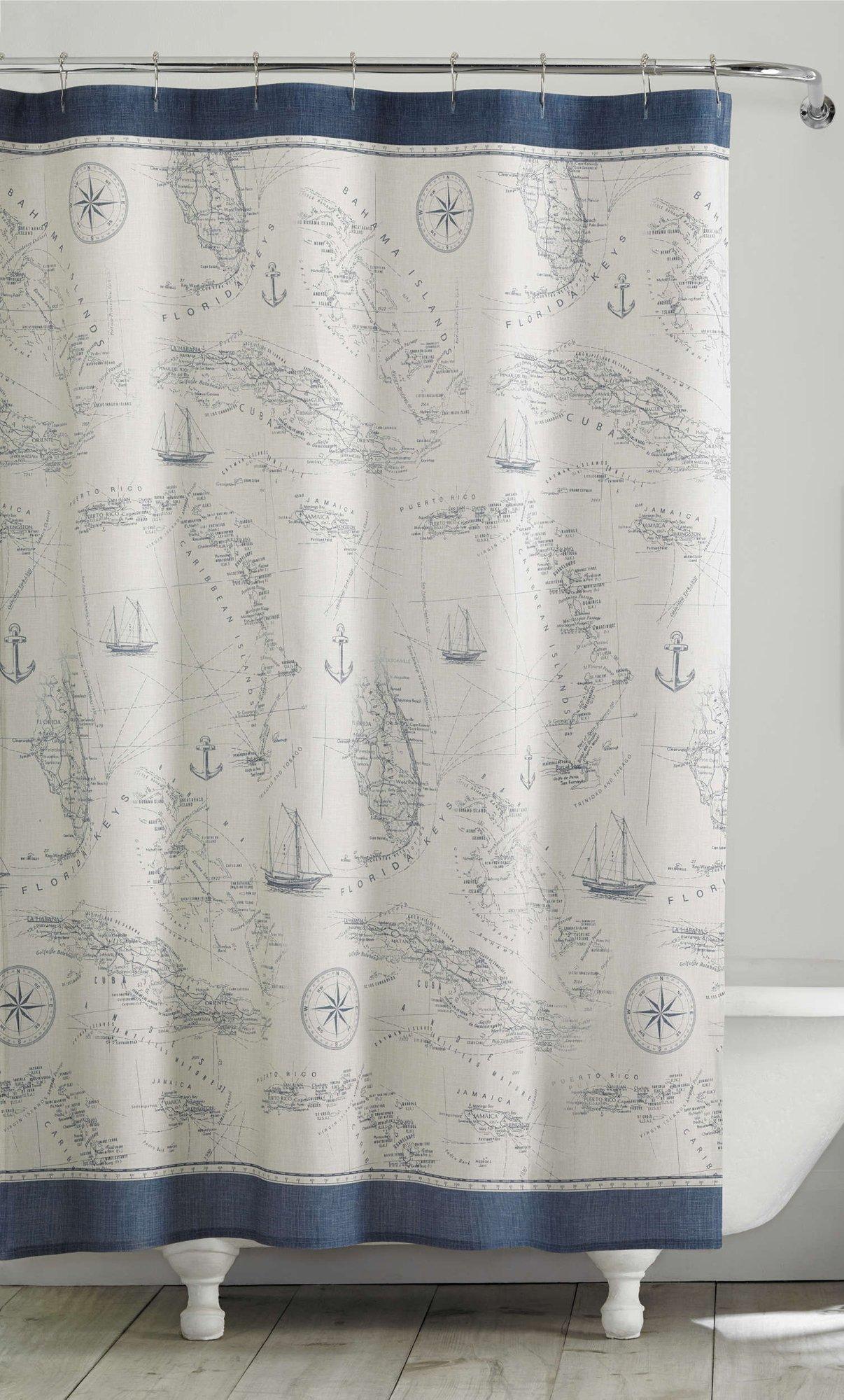 Caribbean Sea Blue Shower Curtain