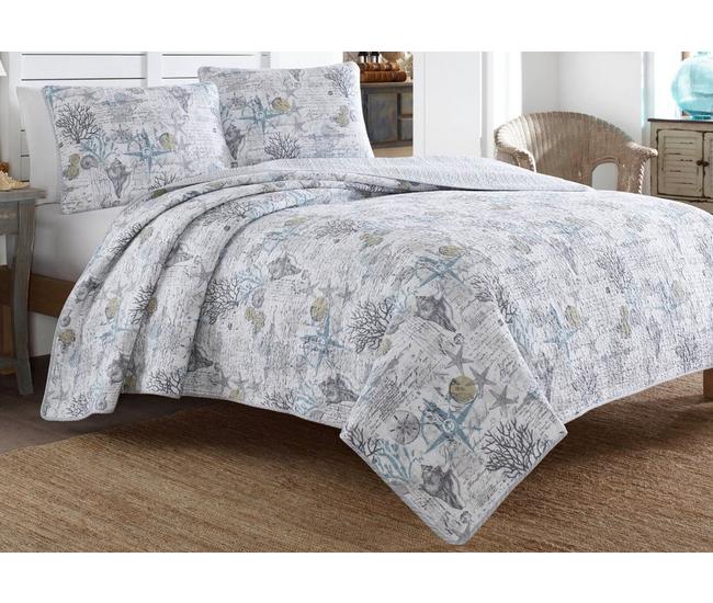 Tommy Bahama Solid Quilt Set - White - Twin