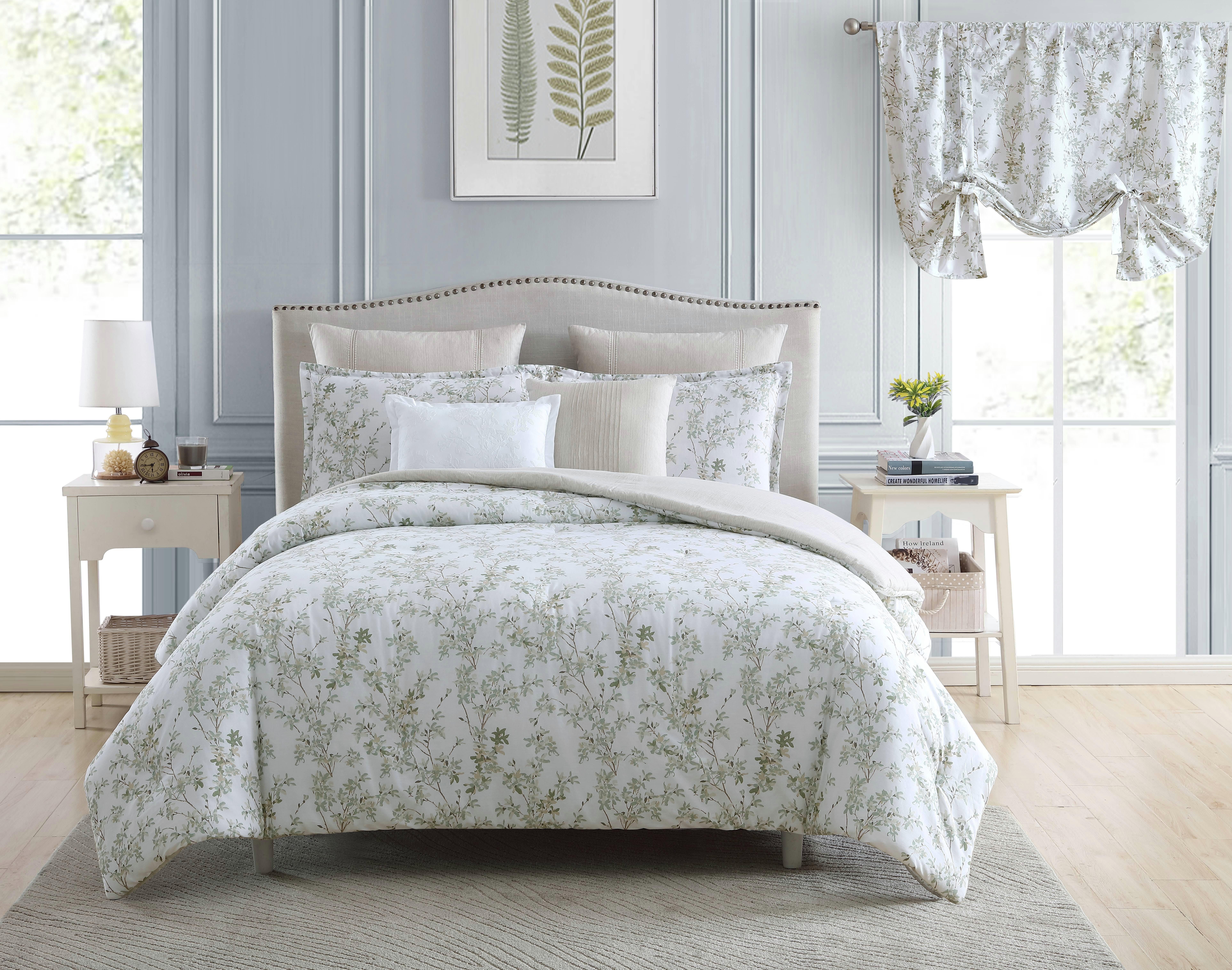 Laura Ashley Lindy 100% Cotton Comforter Bedding Set-Green